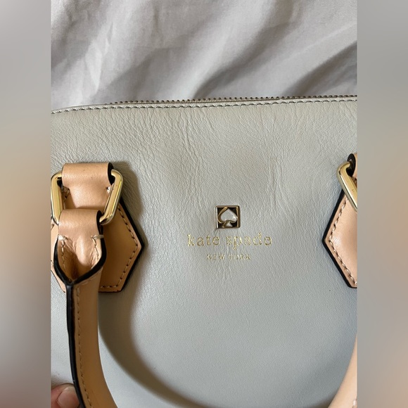 Kate Spade light blue/gray and tan crossbody purse. Used - Picture 2 of 4